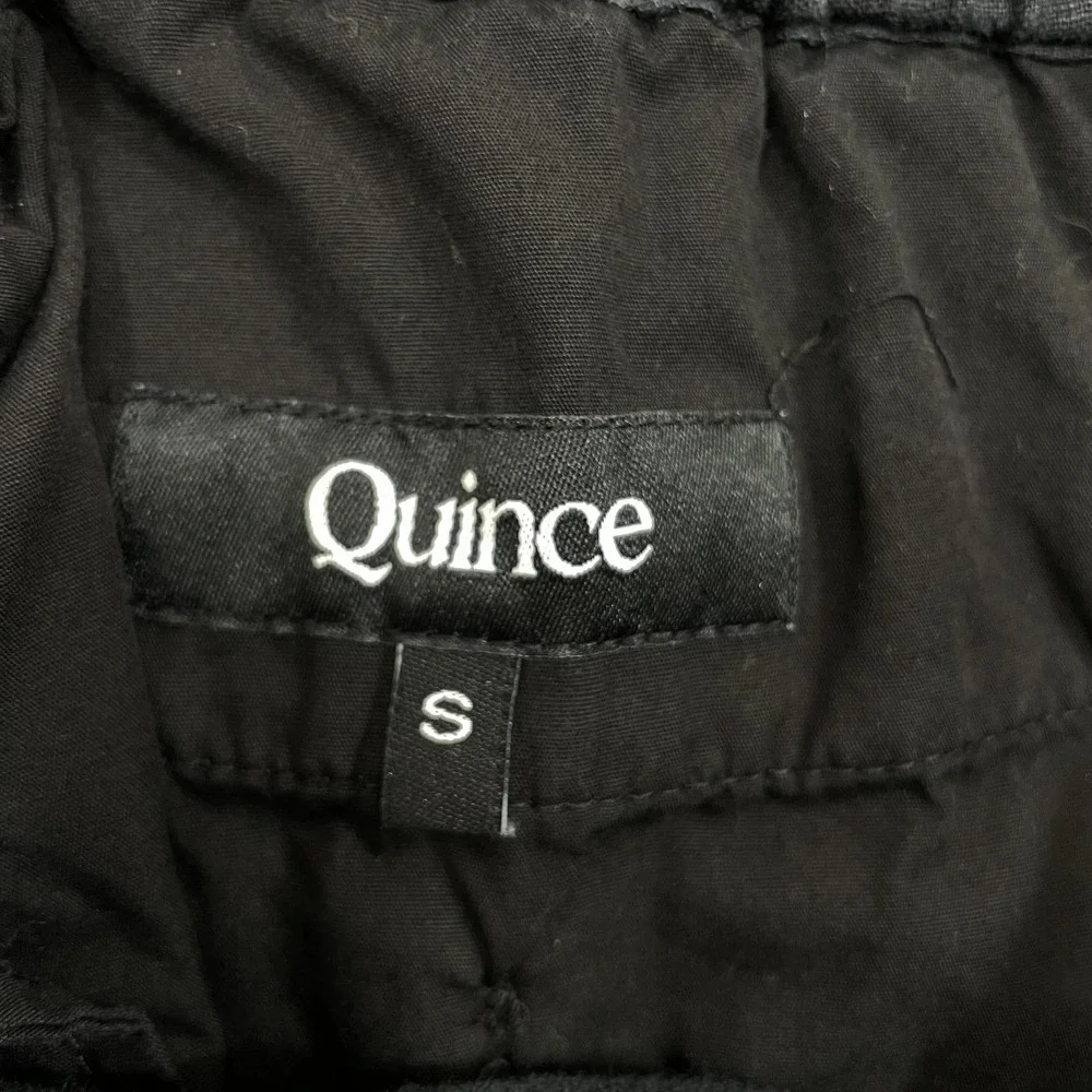 Quince 100% European Linen Pants Women's Size Small Black Drawstring Pockets